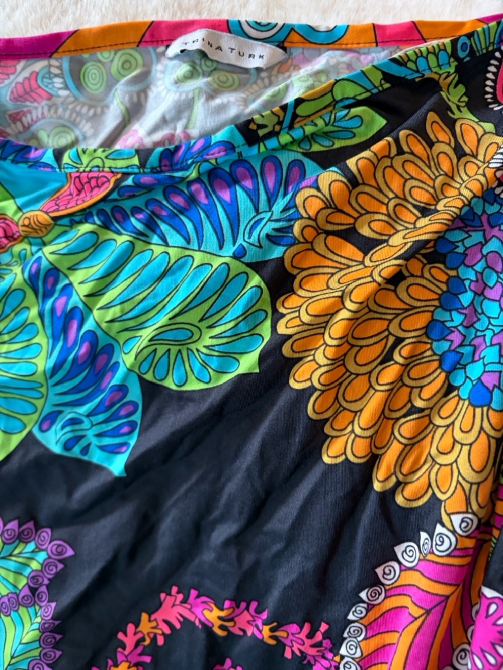 3 piece Trina Turk EUC set Floral Black Bikini Set with Cover-Up - Picture 4 of 10